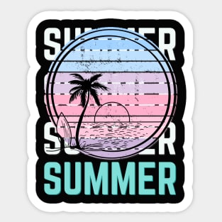 Hello summer Beach summertime Adventure travel lover palm tree sun Sticker